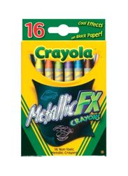 Crayola 16-Piece Non Toxic Metallic Crayon, Multicolour