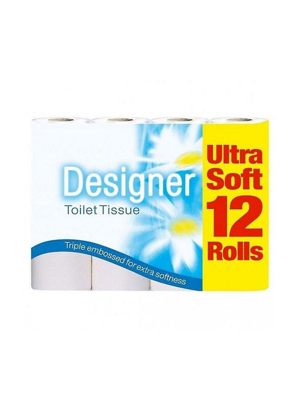 

Designer Ultra Soft Toilet Rolls, 12 Pieces