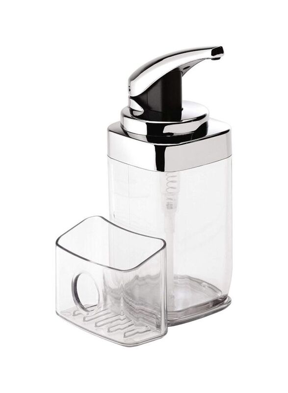 Simplehuman Soap Dispenser with Removable Caddy, 22oz, Clear/Silver