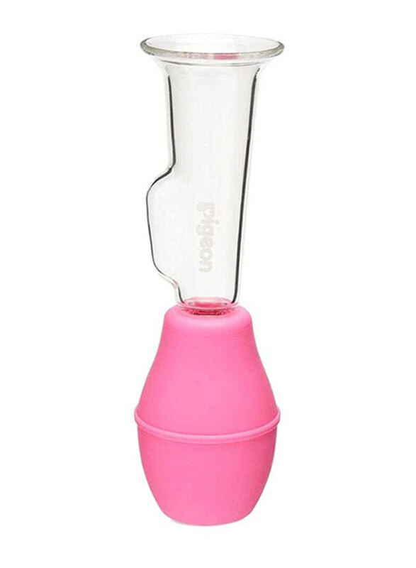 

Pigeon Manual Breast Care Pump with Glass Shield, Pink/Clear