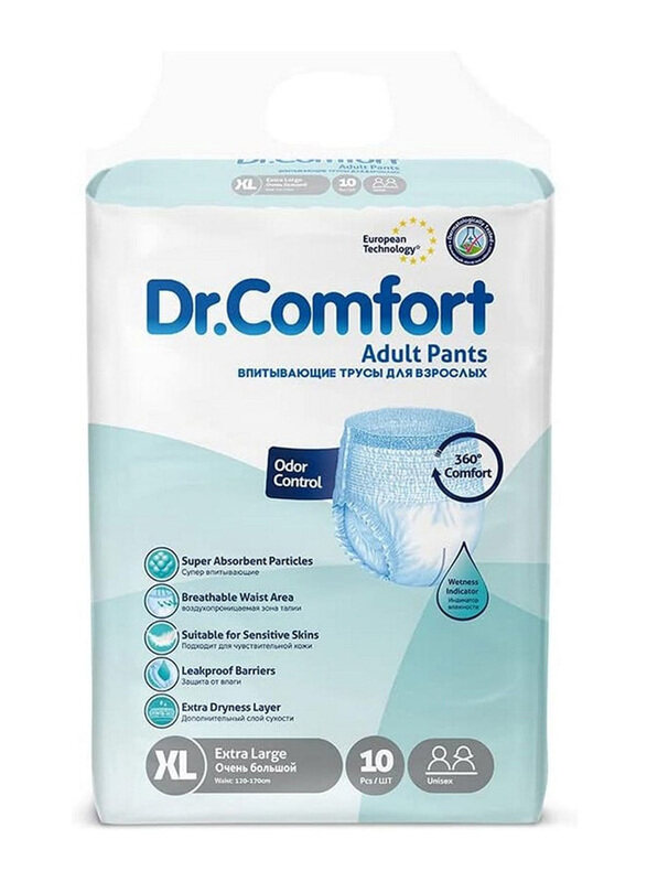 

Dr Comfort Extra Large Adult Diaper Pants, 120-170cm, 10 Pieces