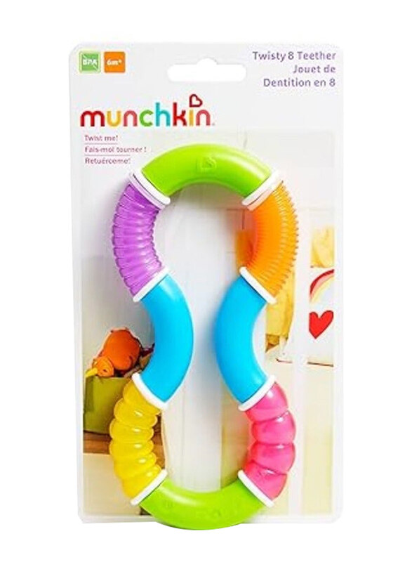 

Munchkin Twisty Figure 8 Toy BPA Free Baby Teether, Multicolour