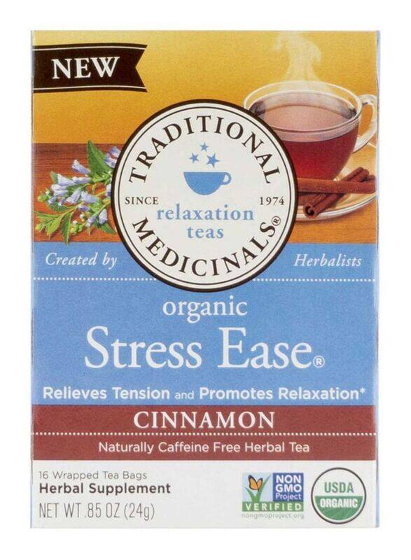 

Traditional Medicinals Organic Stress Ease Cinnamon Herbal Tea, 24g