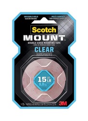 3M Scotch Double Sided Mounting Tape, Clear/Red