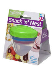 Sistema Snack & Nest Container, 3 Piece, Multicolour