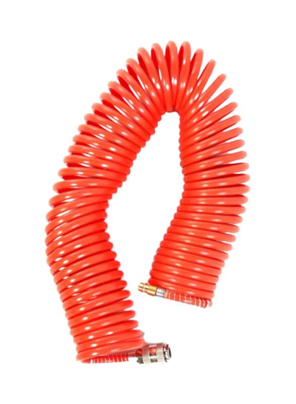 Gentilin 15-Meter Spiral Air Hose with Fitting, Orange