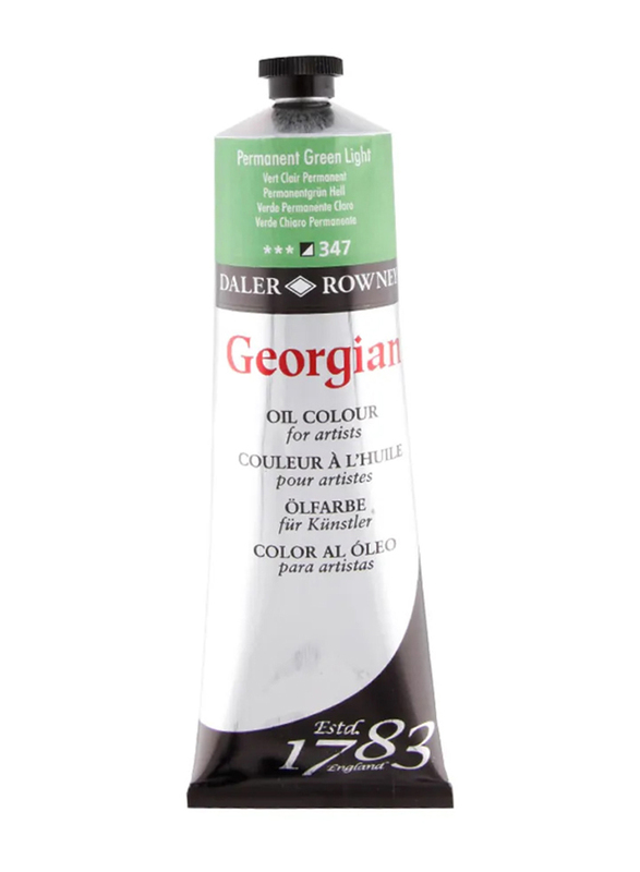 Daler Rowney Georgian Oil Colour, 225ml, Permanent Green Light