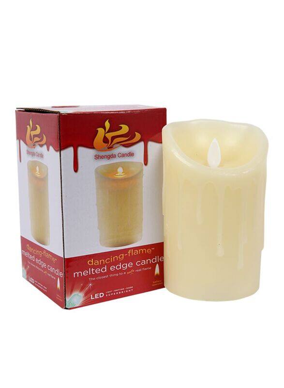 

Chamdol Dancing Flame Melted Edge LED Candle, Beige