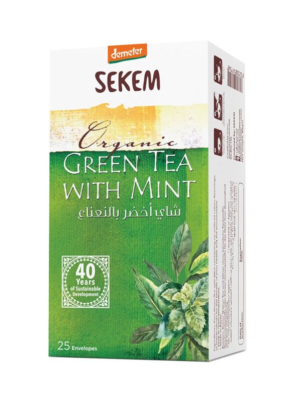 Sekem Green Tea with Mint, 25 Sachets