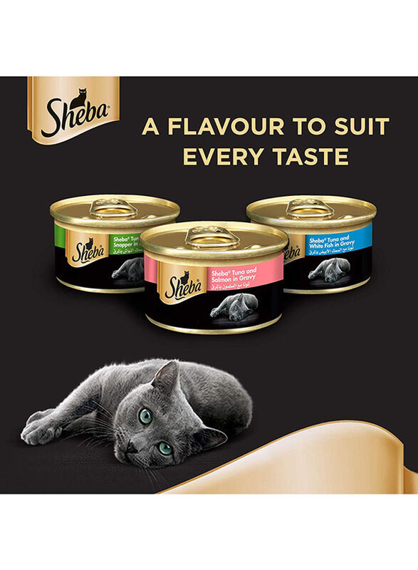 Sheba Tuna Fillets And Prawns In Gravy Wet Cat Food, 85g