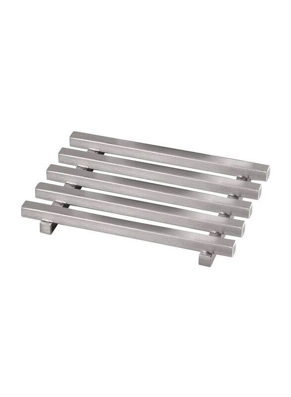 

iDesign Countertop Soap Saver Grid Tray, 0.5 x 4 x 6.7-inch, Silver
