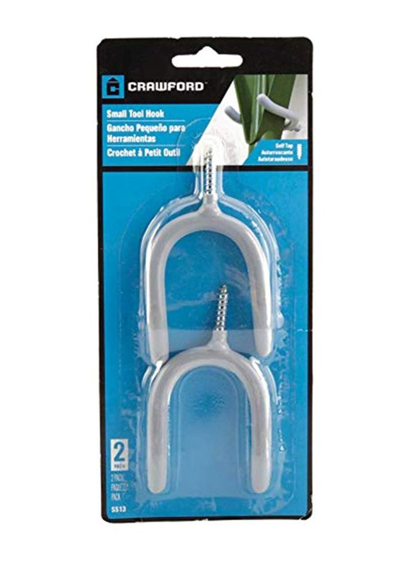 Crawford 2-Piece Stainless Steel Small Tool Hook, 9.3 x 4.5 x 7.5 inch, Silver