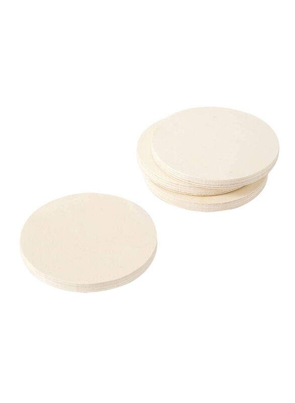 

Darice 4-Piece Round Wood Coaster, Beige