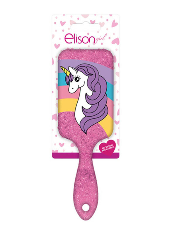 

Elison Girl Unicorn Design Brush for Curly Hair, Pink, 15cm