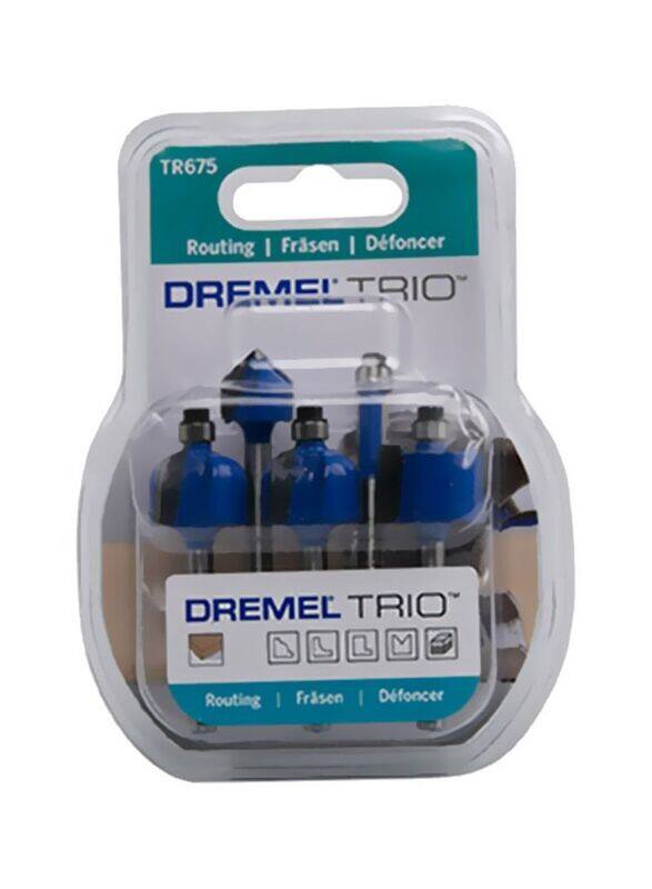 

Dremel Trio Router Bit Set, 5-Pieces, Tr675, Blue/Silver