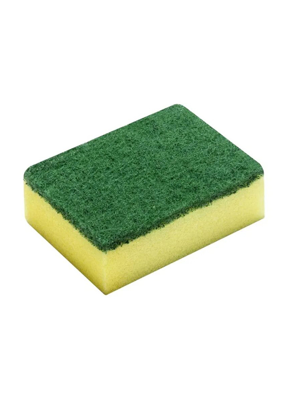 Vileda Tip Top Sponge Scrub, Yellow/Green, 5 Pieces