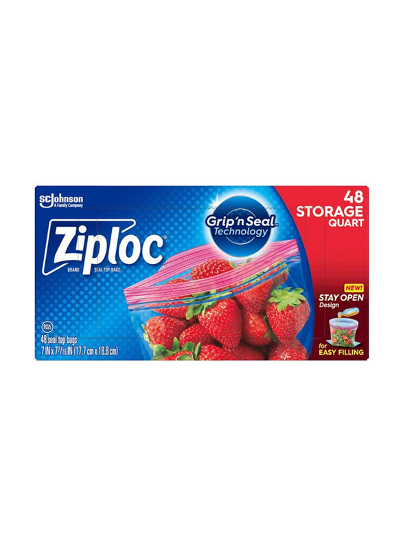 

Ziploc 48-Pieces Easy Open Storage Bags, Clear