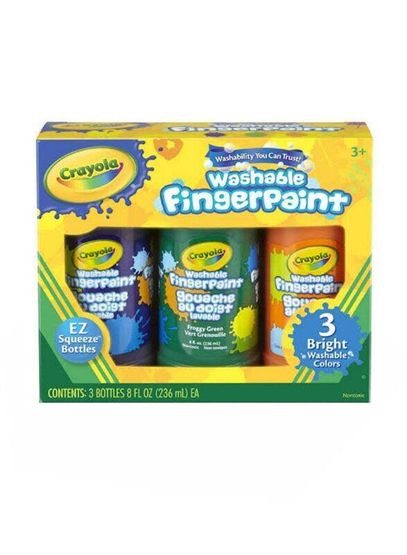 Crayola 3-Piece Bright Washable Finger Paint, Multicolour