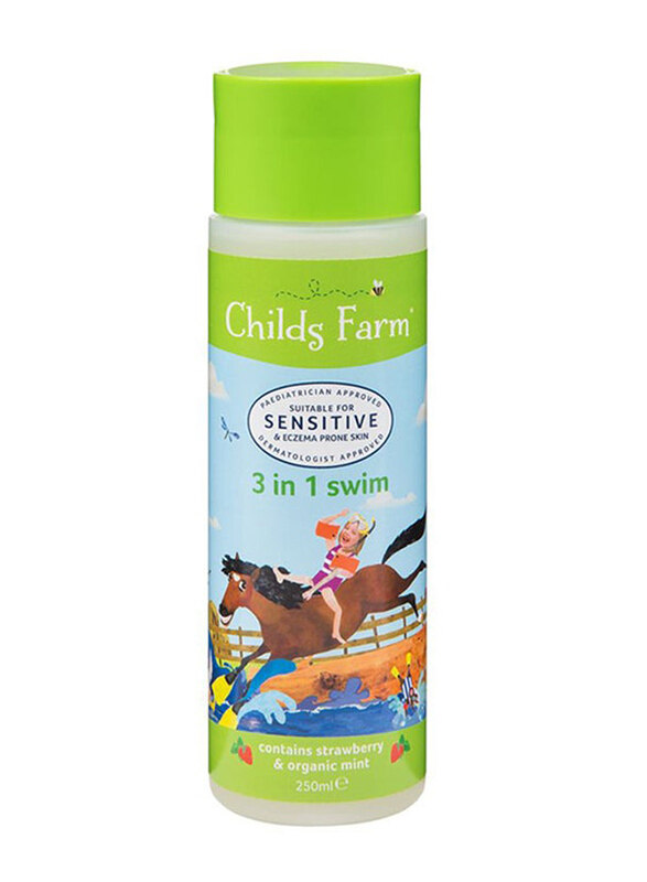 

Childs Farm 250ml 3-In-1 Swim Strawberry And Organic Mint Body Wash For Sensitive Skin, Green