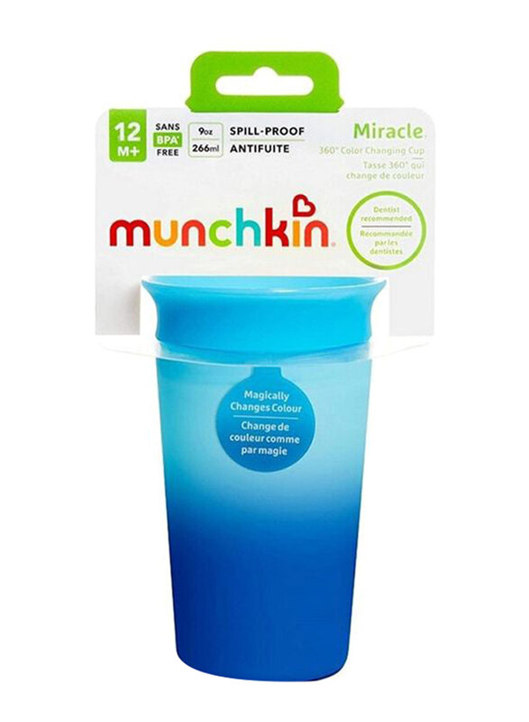 

Munchkin Miracle 360 Degree Colour Changing Sippy Cup, 266ml, Blue