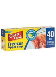 Glad Double Protection Freezer Zipper Bag, 40 Piece