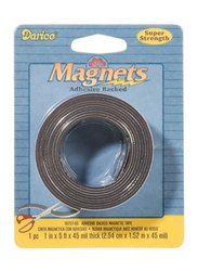 Darice 60-Piece Adhesive Back Magnet Strip Roll, 1 inch, Black