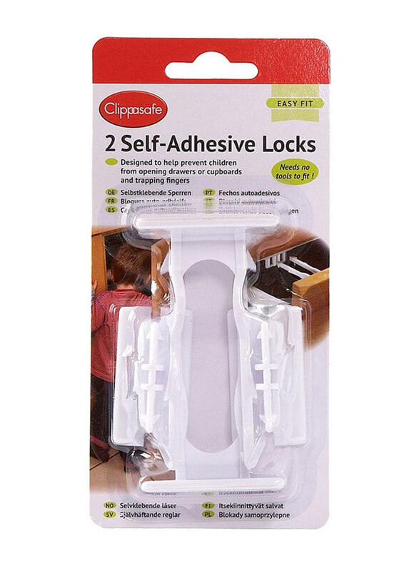 

Clippasafe Self-Adhesive Cupboard & Drawer Locks, 2 Pieces, White