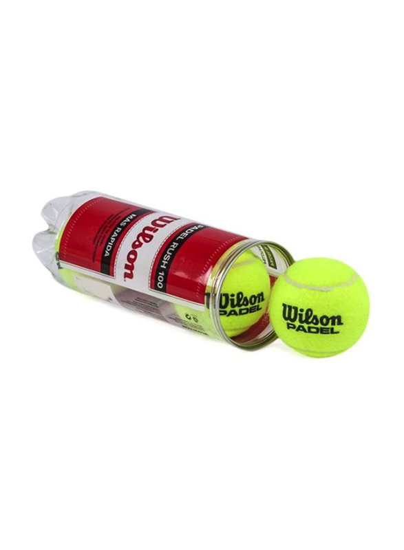 ويلسون باديل راش 100 كرة تنس ، 22.8 × 64.8 × 22.6 سم ، 3 قطع ، أخضر