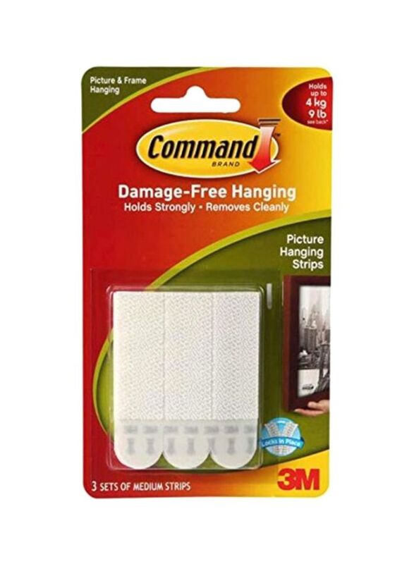 3M 3-Piece Command Picture Hanging Strips, White