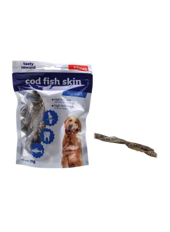 Les filous Cod Fish Skin Snack for Dogs, 70g