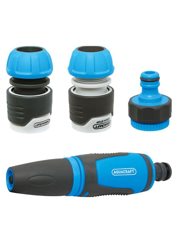 Aquacraft Soft-Touch Non-Slip Spray Nozzle And Head Set, 4 Pieces, Multicolour
