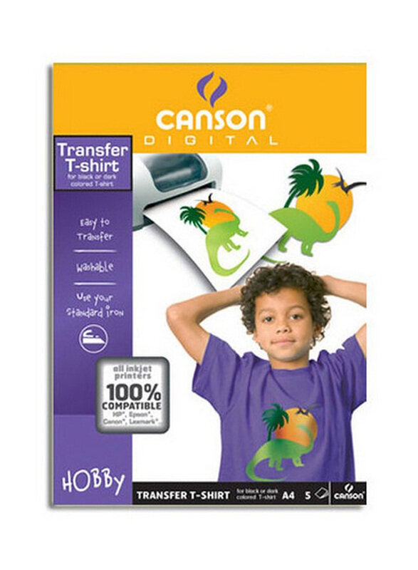 

Canson T Shirt Transfer Film, 5 Sheets, A4 Size, Black