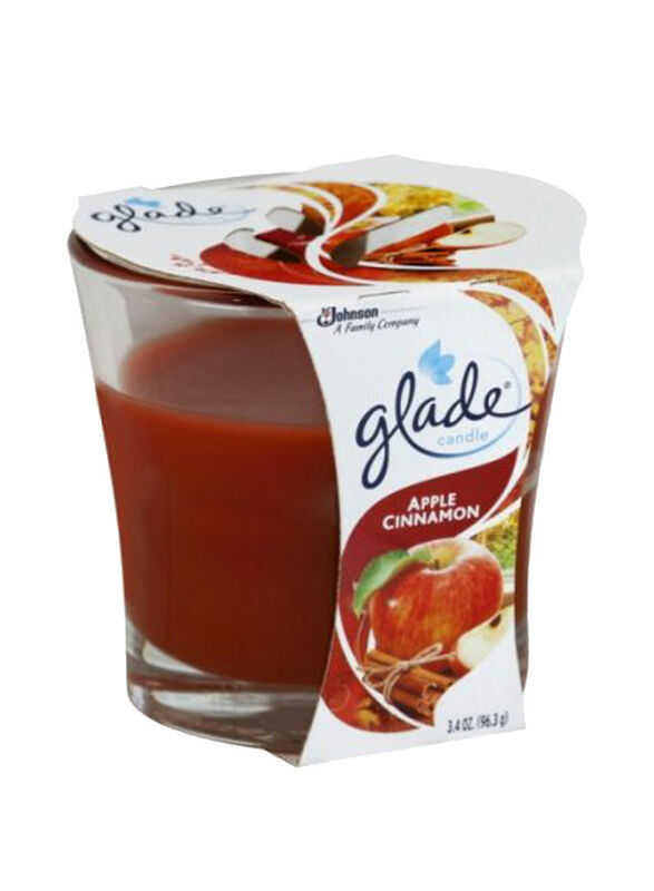 Glade Apple Cinnamon Scented Candle, Clear/Red
