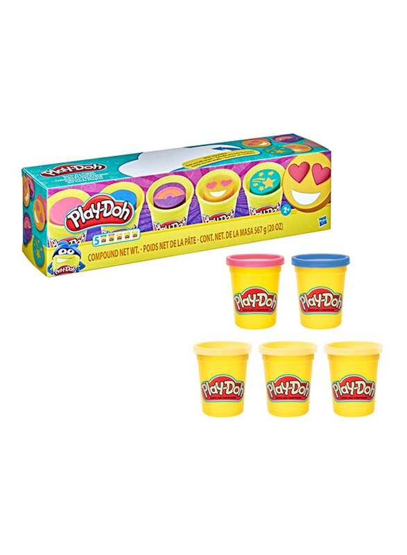 Play-Doh Color Me Happy of Modeling Compound with 3 Emoji-Inspired Cans, 5 Piece,  2+ Years Multicolour