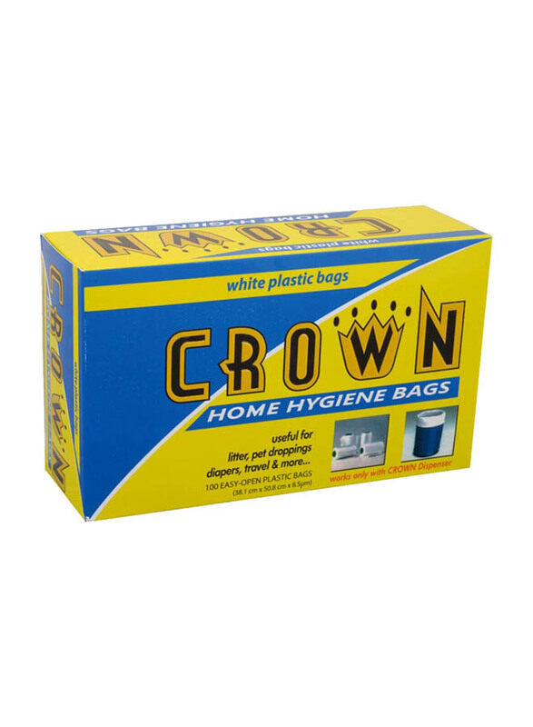 

Crown Toilet White Plastic Bag, 100 Pieces