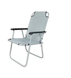 Campmate Foldable Beach Chair, Grey/White