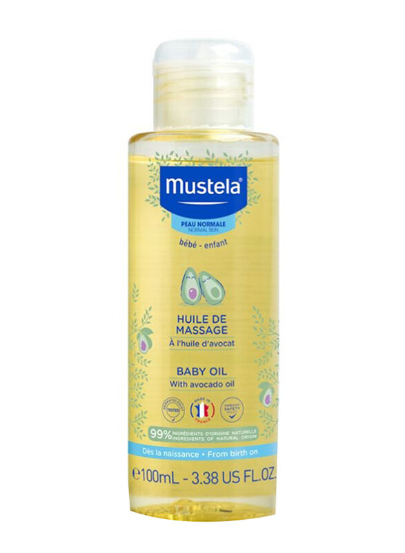 

Mustela 100ml Hypoallergenic Baby Massage Oil With Avocado Oil, Yellow