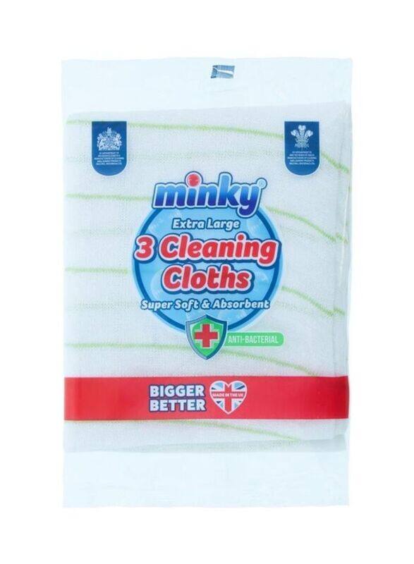 

Minky Anti-Bacterial Cleaning Cloths, 19 x 10 x 2cm, 3-Piece