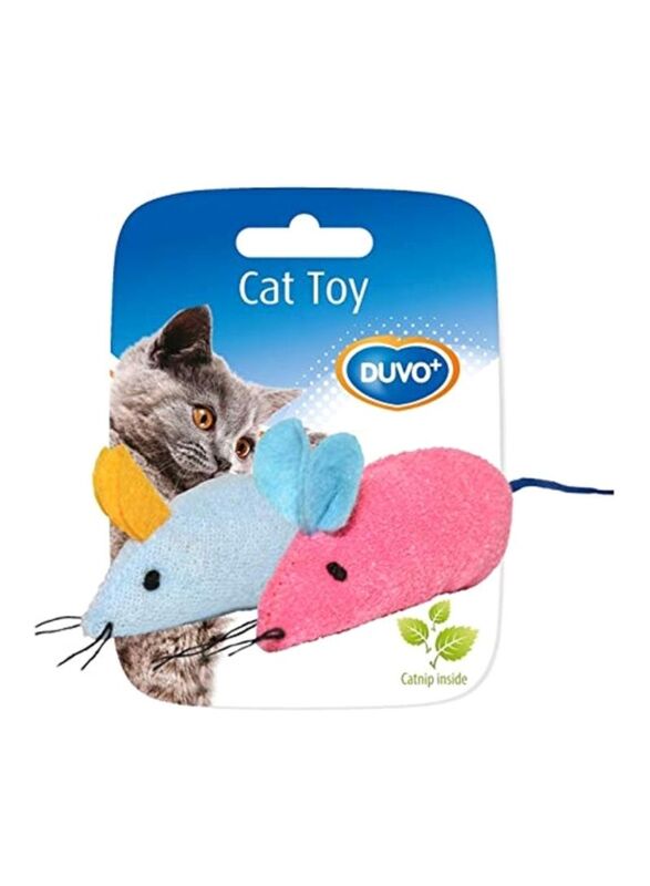Duvo Mice Toy, 2 Piece, Blue/Pink