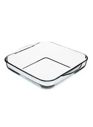 Borcam 28 cm Square Shape Roaster Tray With Handle, Clear