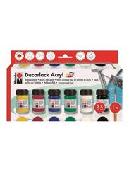 Marabu Decorlack Acrylic Craft Paint Set, 6 Pieces, Multicolour