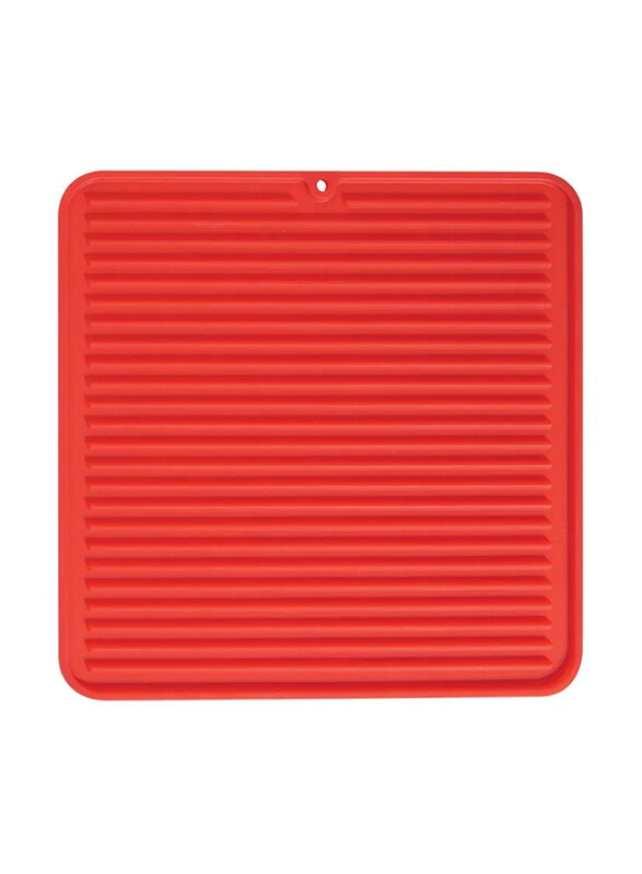 

InterDesign Silicone Medium Lineo Dish Drying Mat, Red