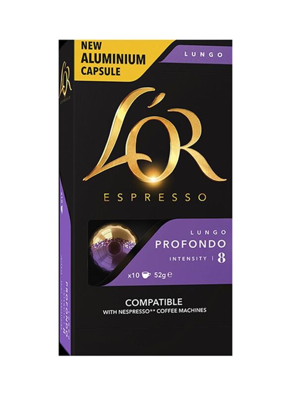 LOR Espresso Lungo Profondo Coffee Capsules, 10 Capsules x 52g