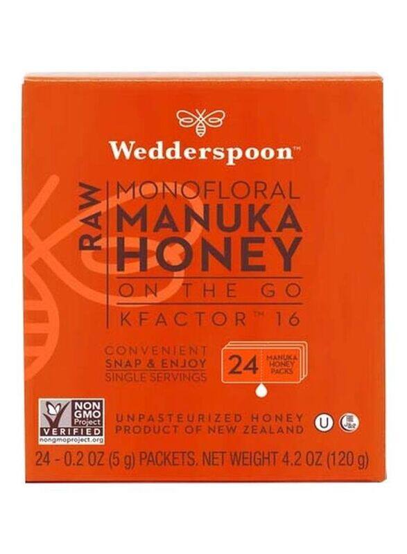 

Wedderspoon Raw Kfactor 16 Monofloral Manuka Honey, 5g