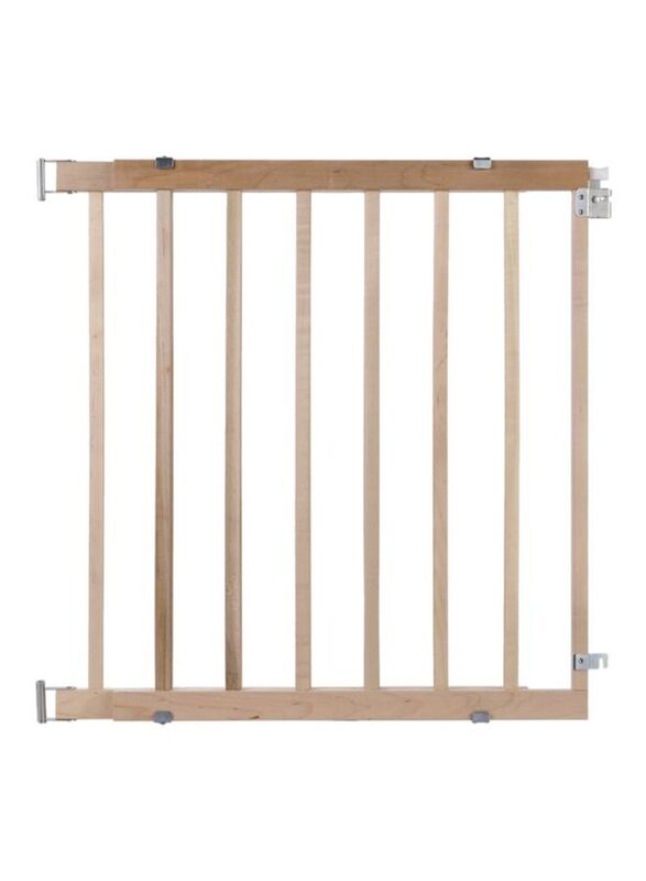 North States Wooden Stairway Swing Gate with Latch, Brown