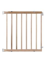 North States Wooden Stairway Swing Gate with Latch, Brown