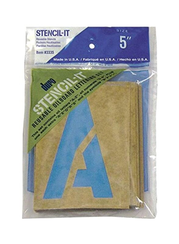 Duro Stencil-It Oil Board Letter Set, Brown/White