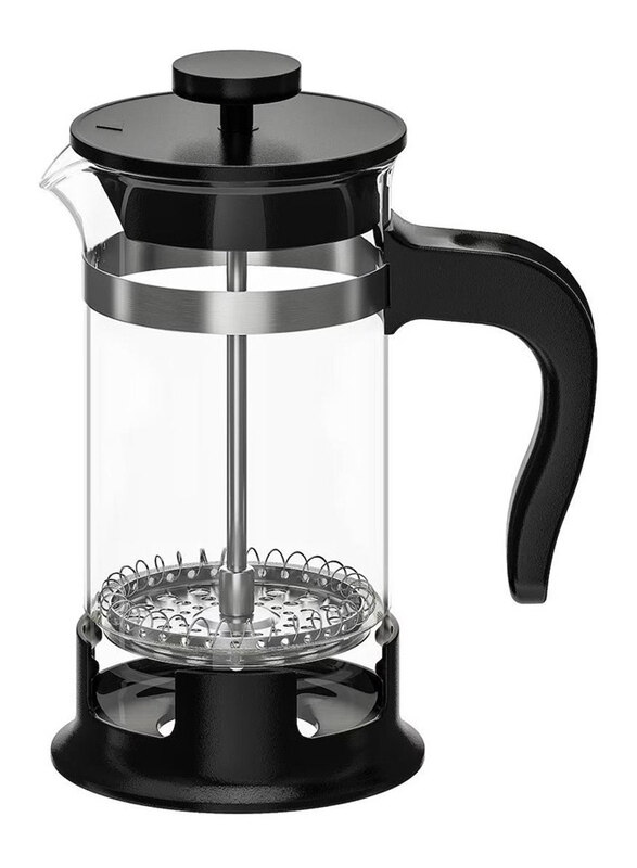 

Generic 400ml Stainless Steel French Press Coffee Maker Glass, UPPHETTA, Clear/Black