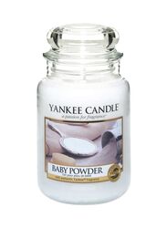 Yankee Candle Classic Scented Baby Powder Jar Candle, White/Clear
