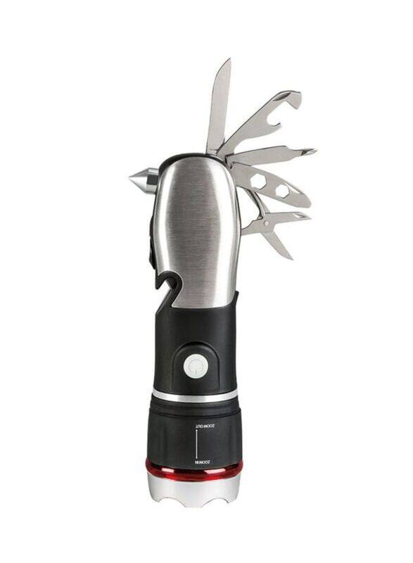 

JML 8 In 1 Bright Led Torch And Multi-Tool Penknife, One Size, Black/Silver